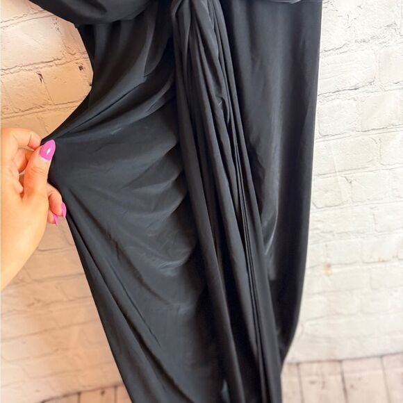 Misa Los Angeles Black Draped Maxi Dress Small - Picture 5 of 10